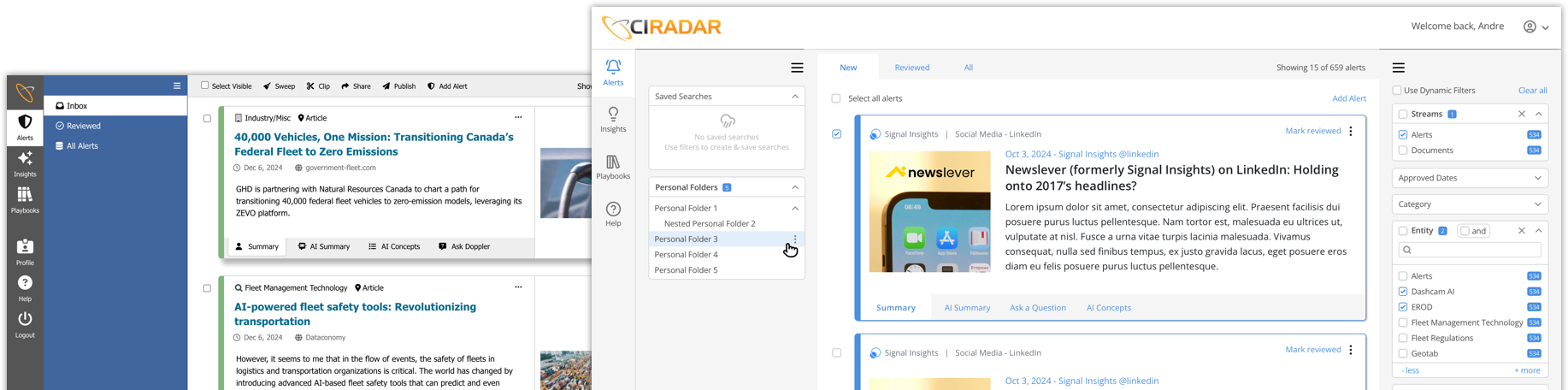 CIRadar UI modernization